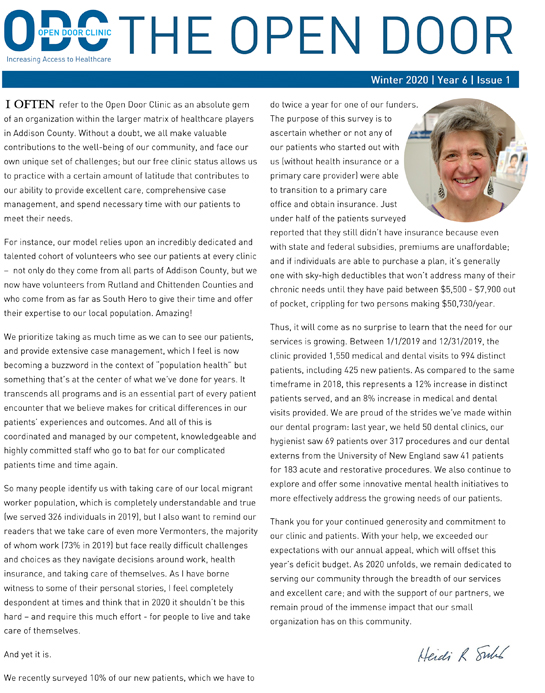 ODC newsletter winter 2020