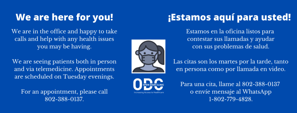 Open Door Clinic is here for you!