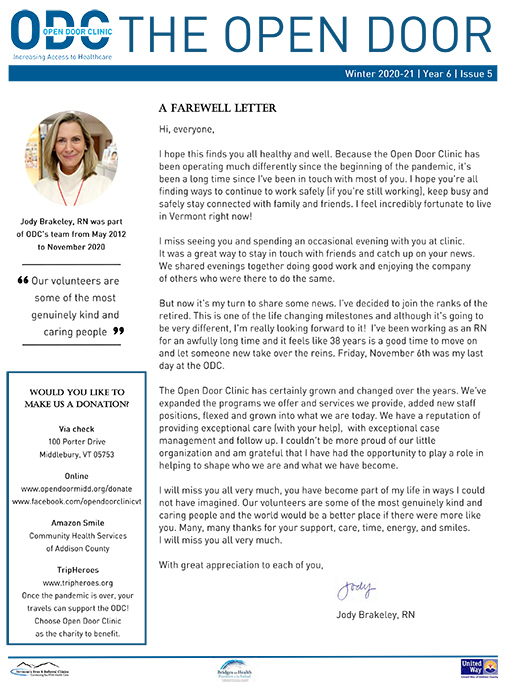 20-21 Winter The Open Door Newsletter